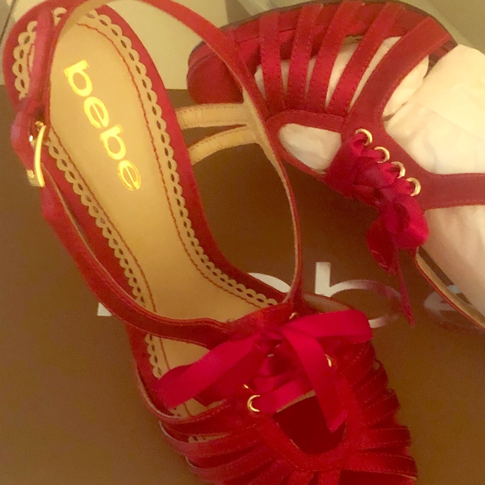 Bebe Lady satin stilettos.